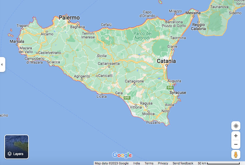 Map of Sicily